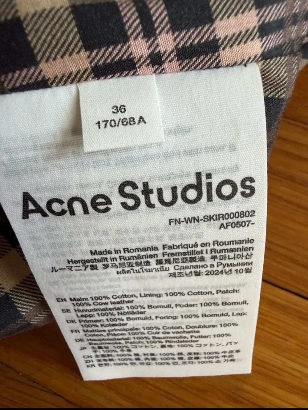 New Acne Studios Twill Midi Skirt Size 36